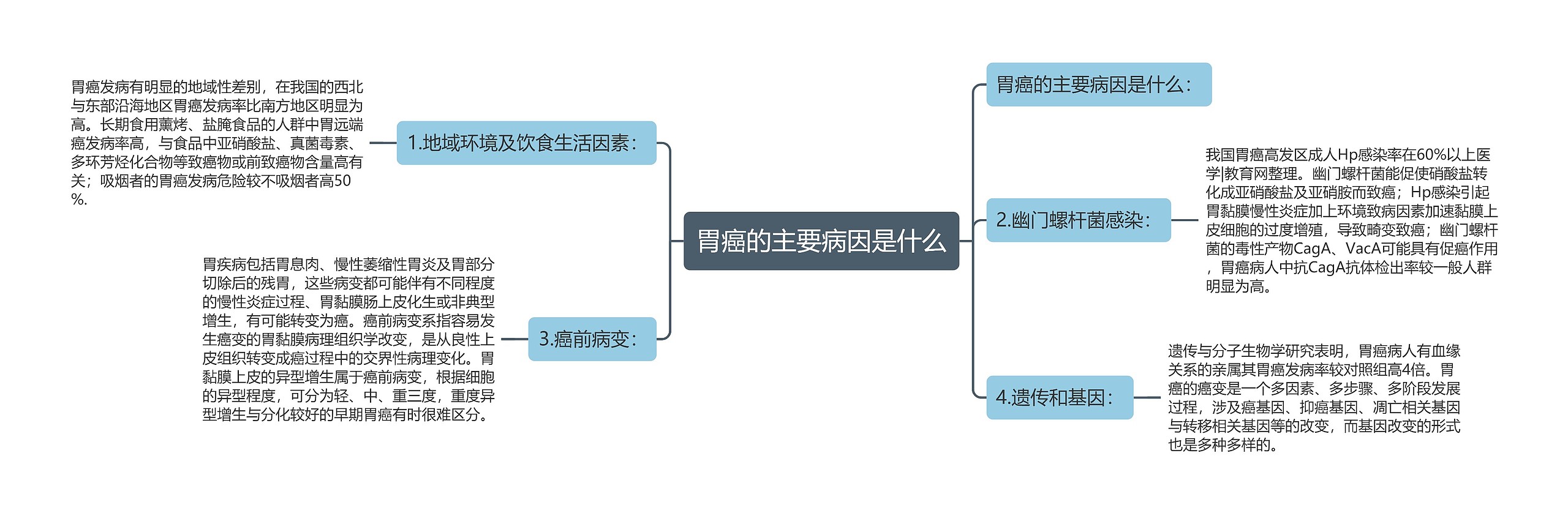 胃癌的主要病因是什么思维导图