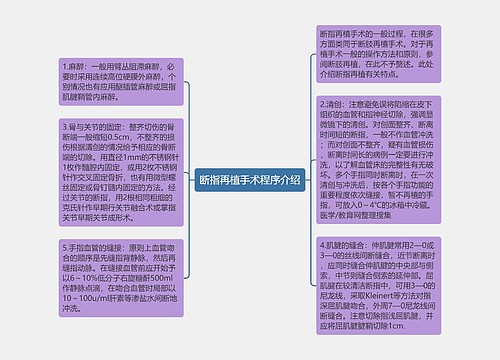 断指再植手术程序介绍