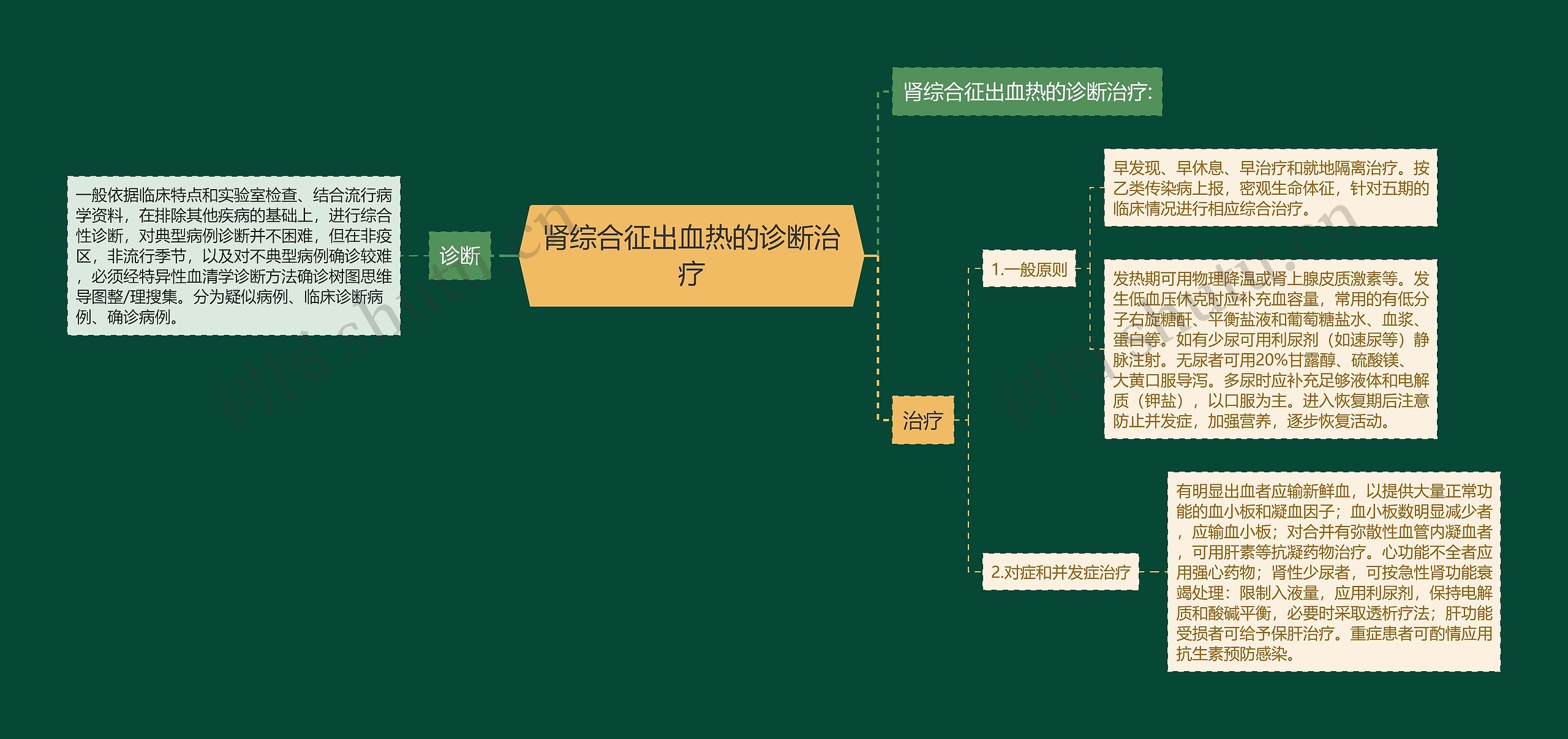 肾综合征出血热的诊断治疗思维导图