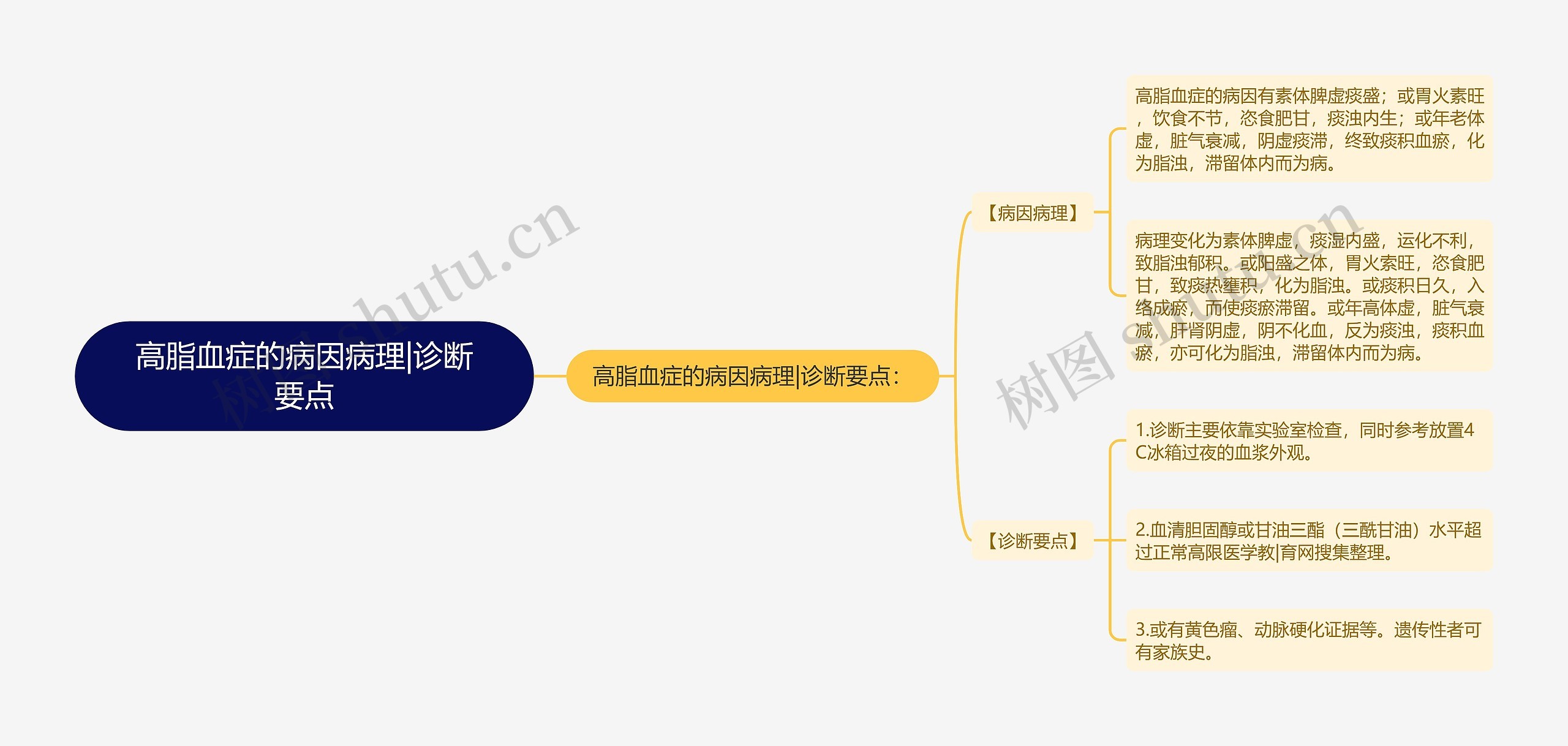 高脂血症的病因病理|诊断要点思维导图