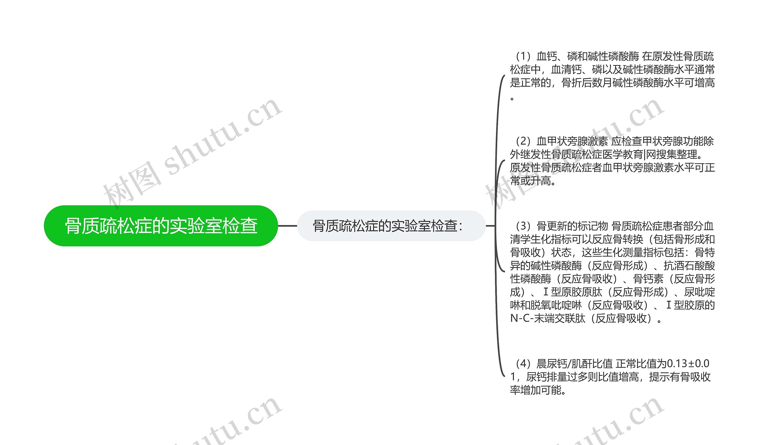 骨质疏松症的实验室检查思维导图