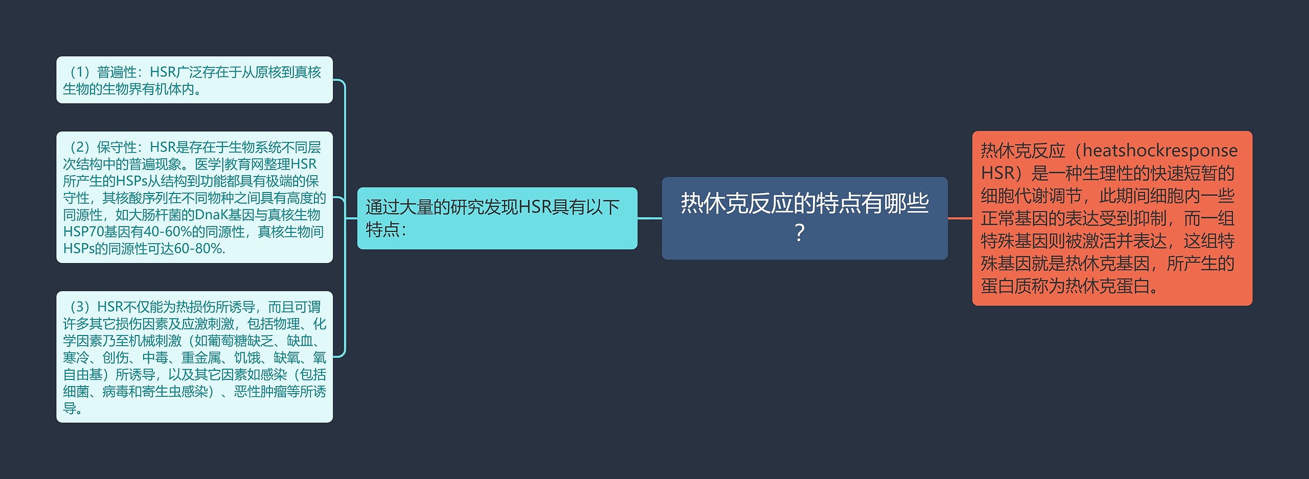 热休克反应的特点有哪些？思维导图