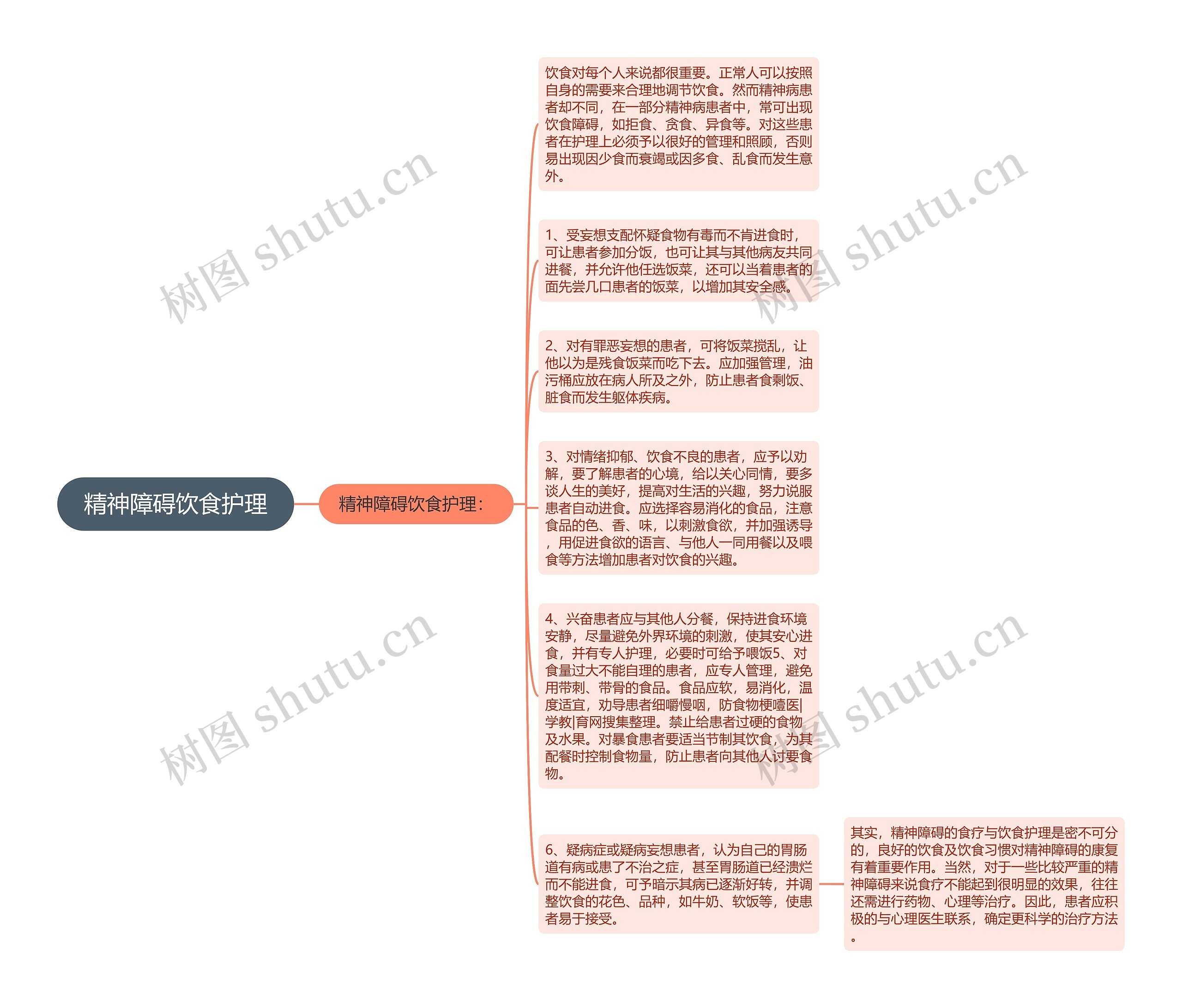 精神障碍饮食护理思维导图