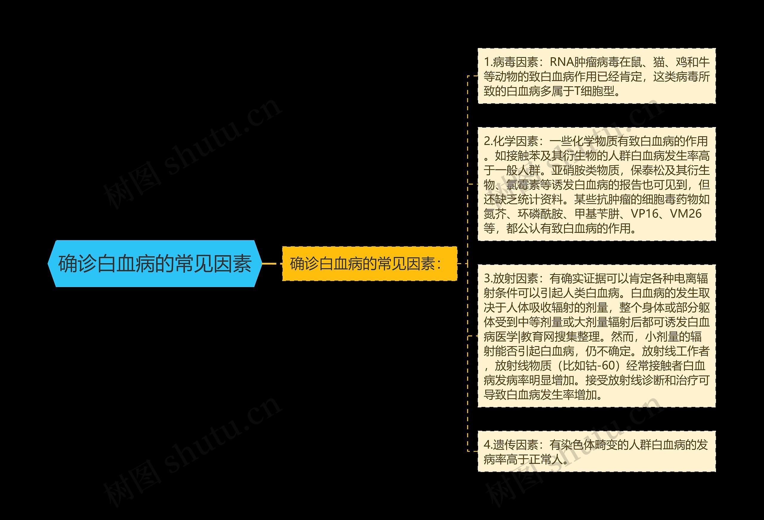 确诊白血病的常见因素思维导图