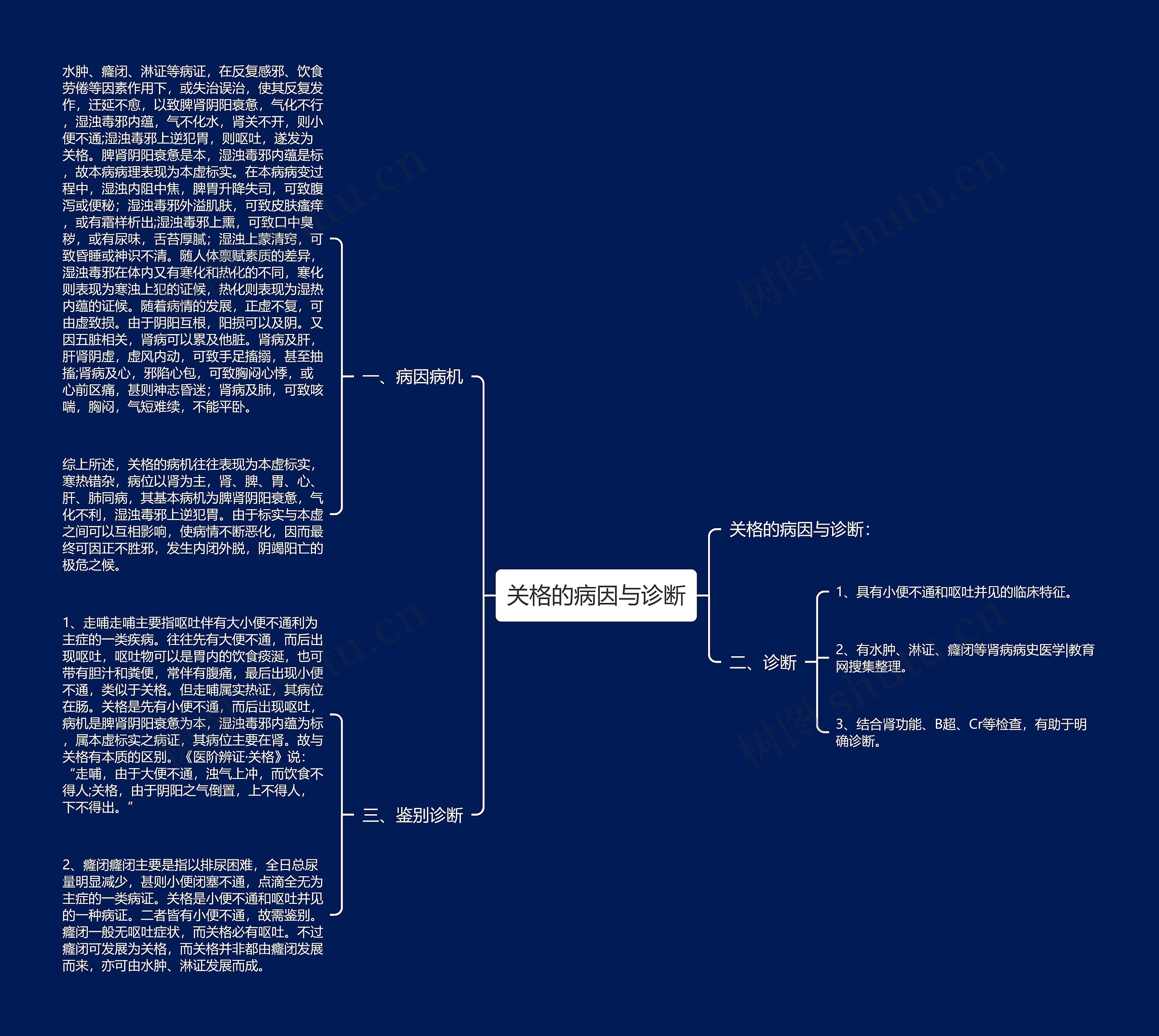 关格的病因与诊断思维导图