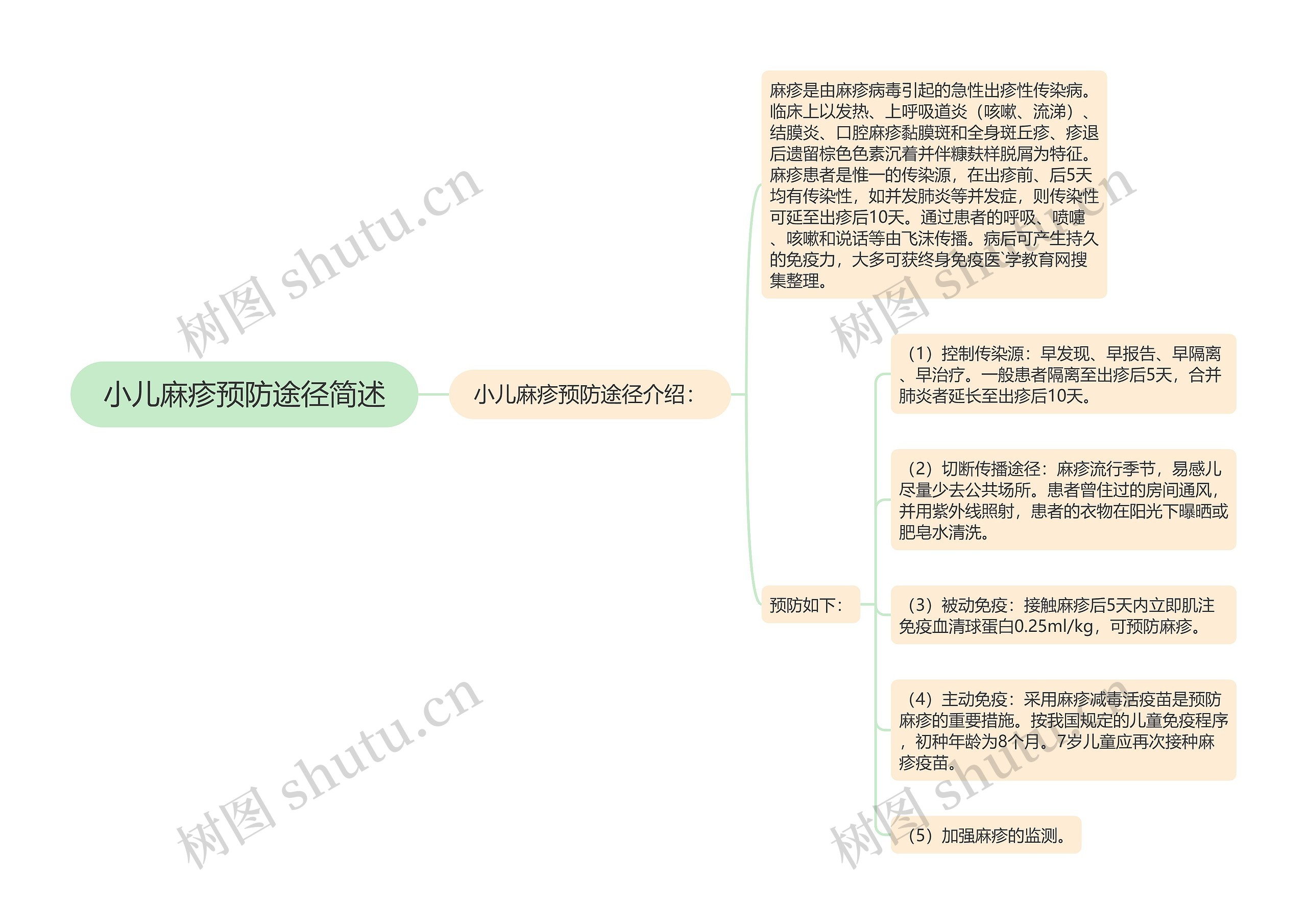 小儿麻疹预防途径简述思维导图