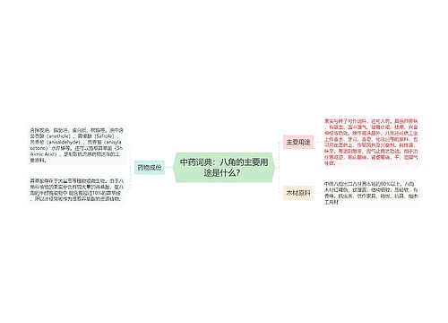 中药词典：八角的主要用途是什么？