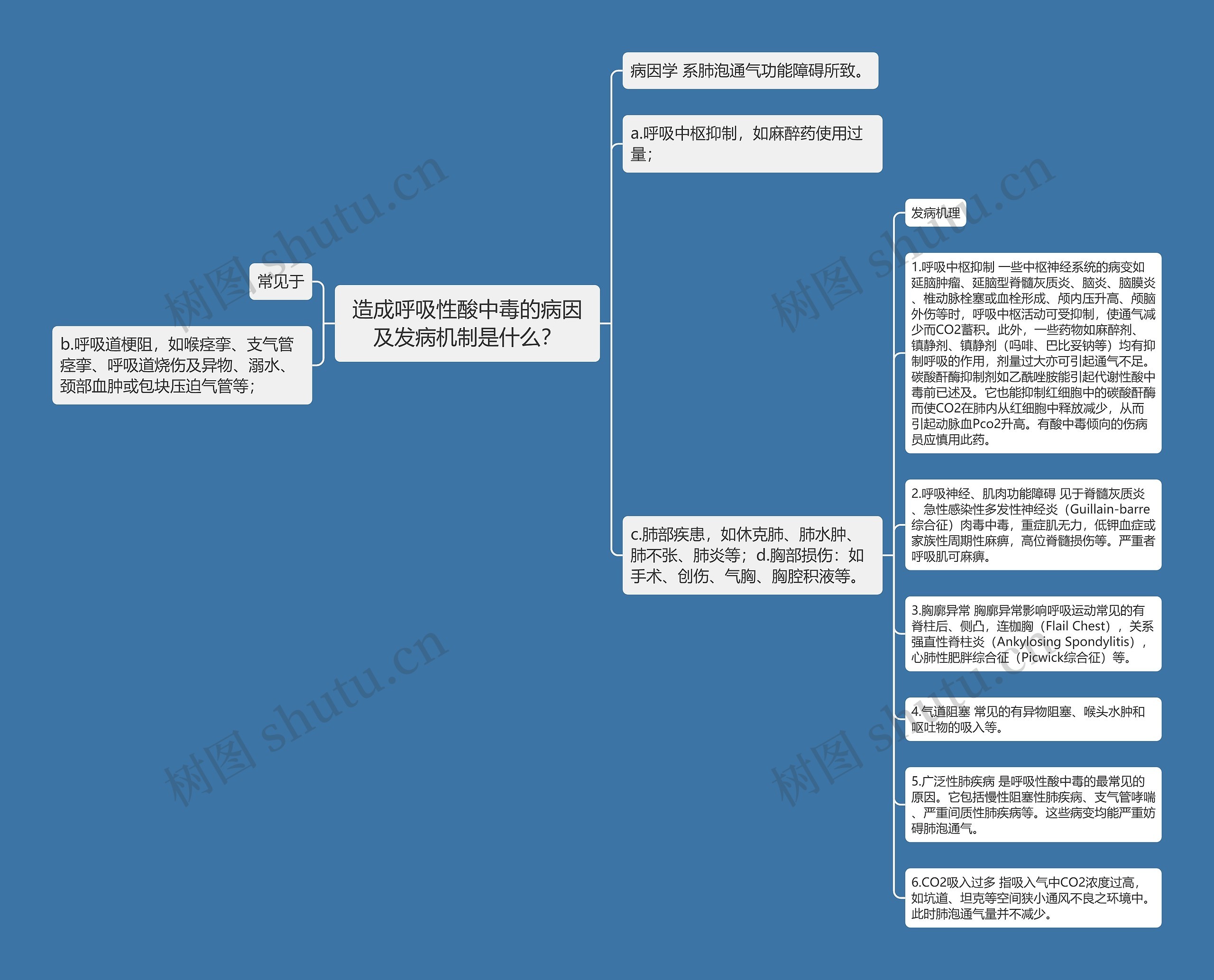 造成呼吸性酸中毒的病因及发病机制是什么？