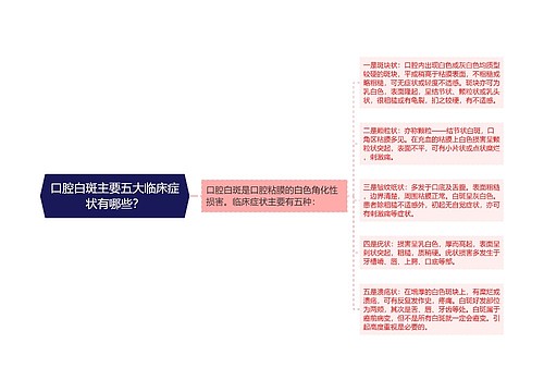 口腔白斑主要五大临床症状有哪些？