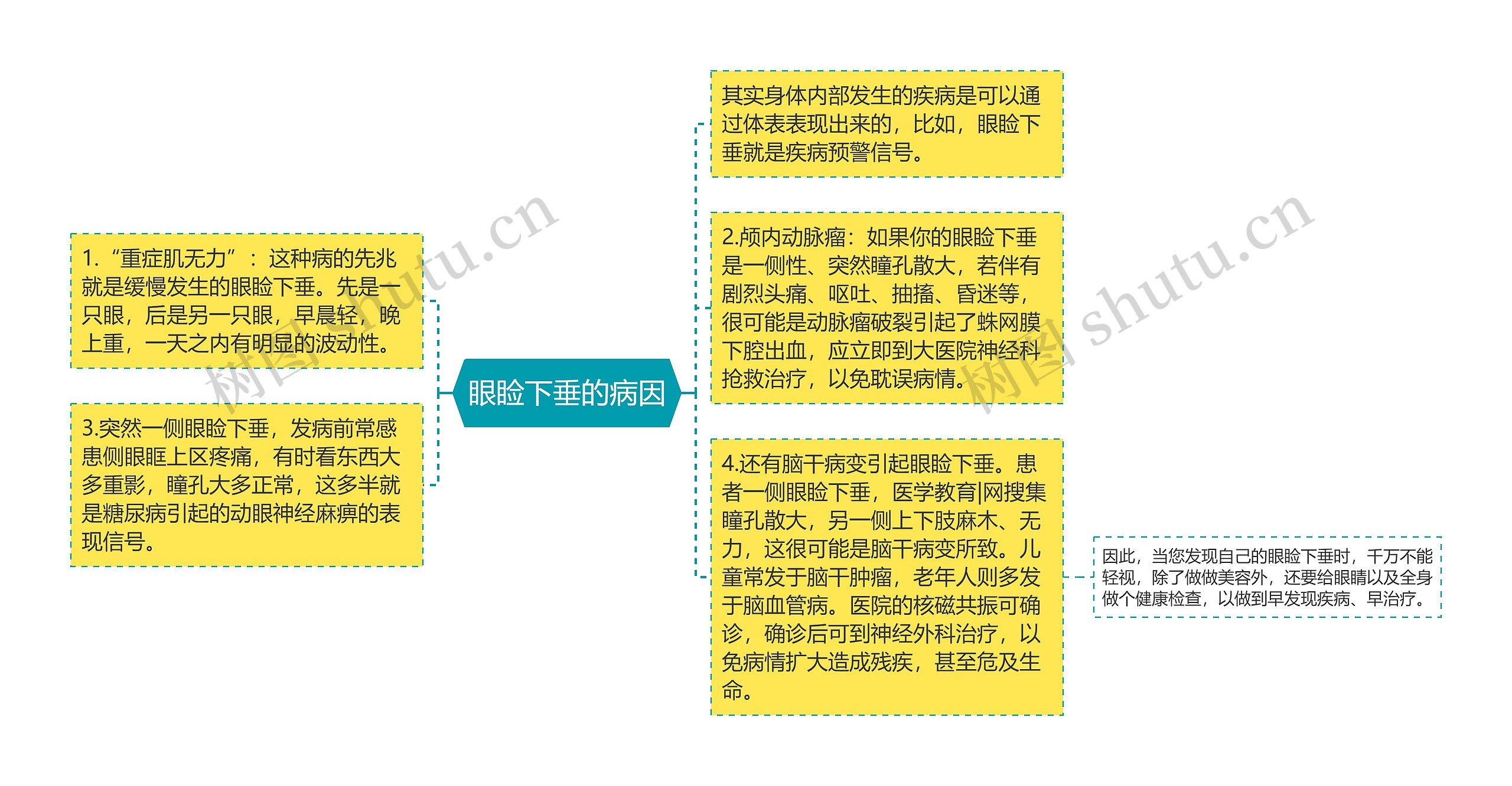 眼睑下垂的病因思维导图