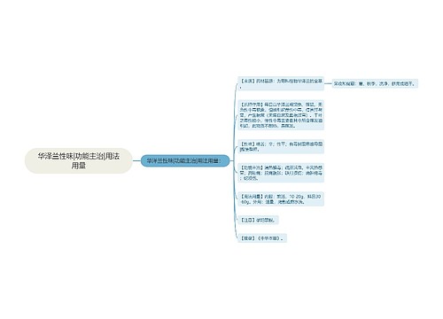 华泽兰性味|功能主治|用法用量