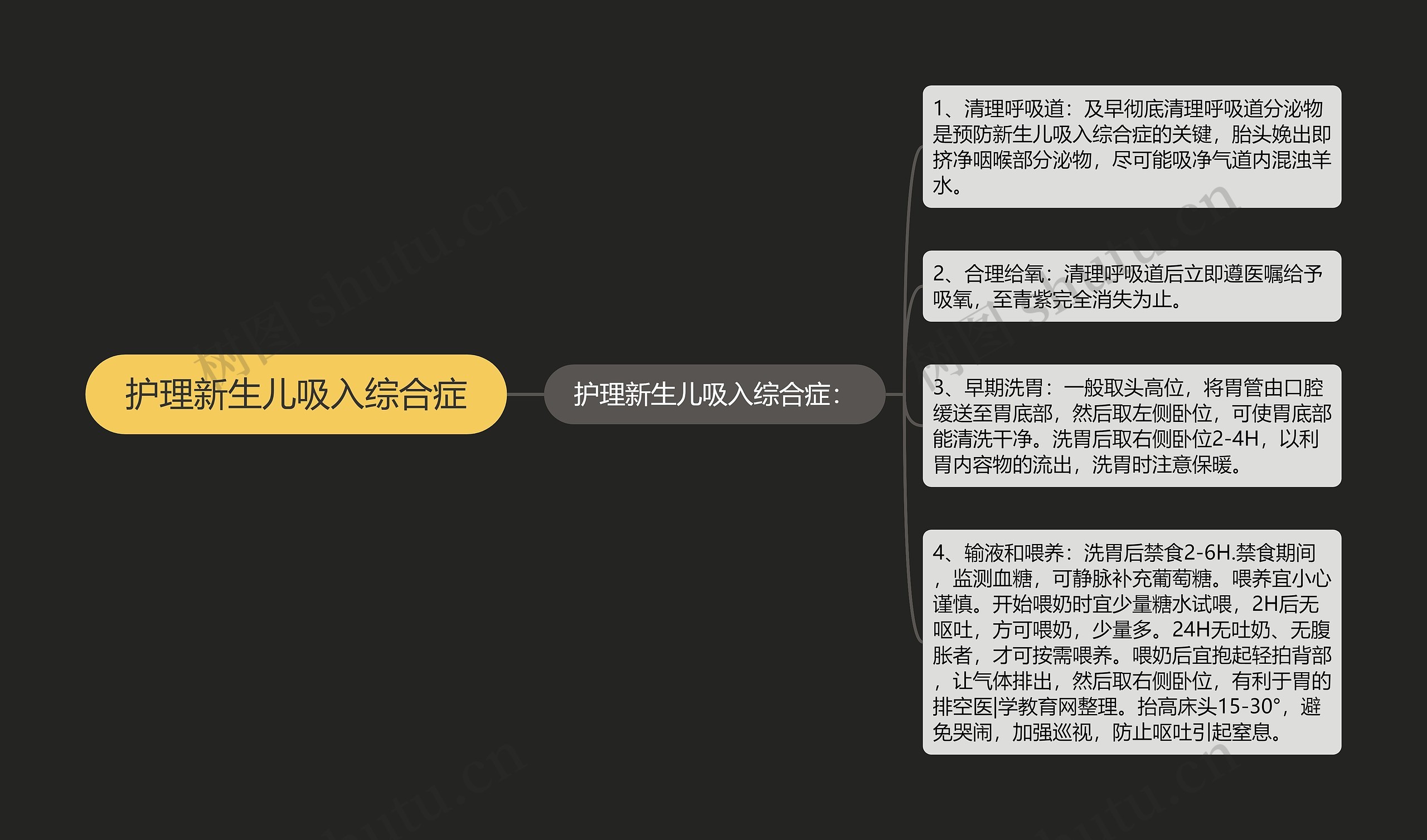 护理新生儿吸入综合症思维导图高清图 护理新生儿吸入综合症思维导图