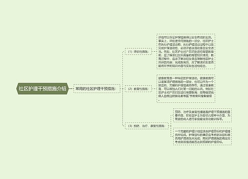 社区护理干预措施介绍