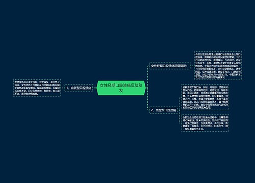 女性经期口腔溃疡反复复发