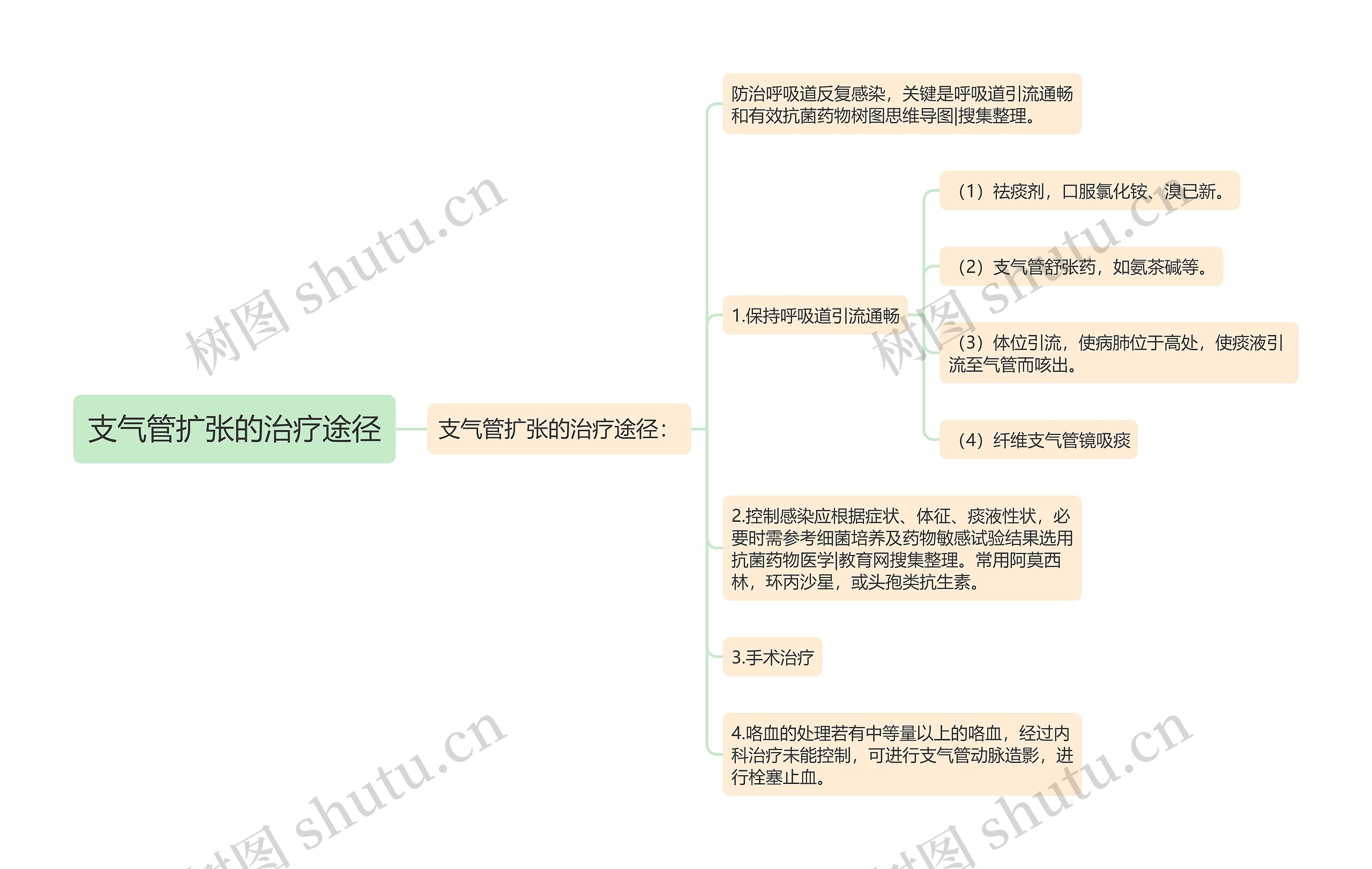 支气管扩张的治疗途径思维导图