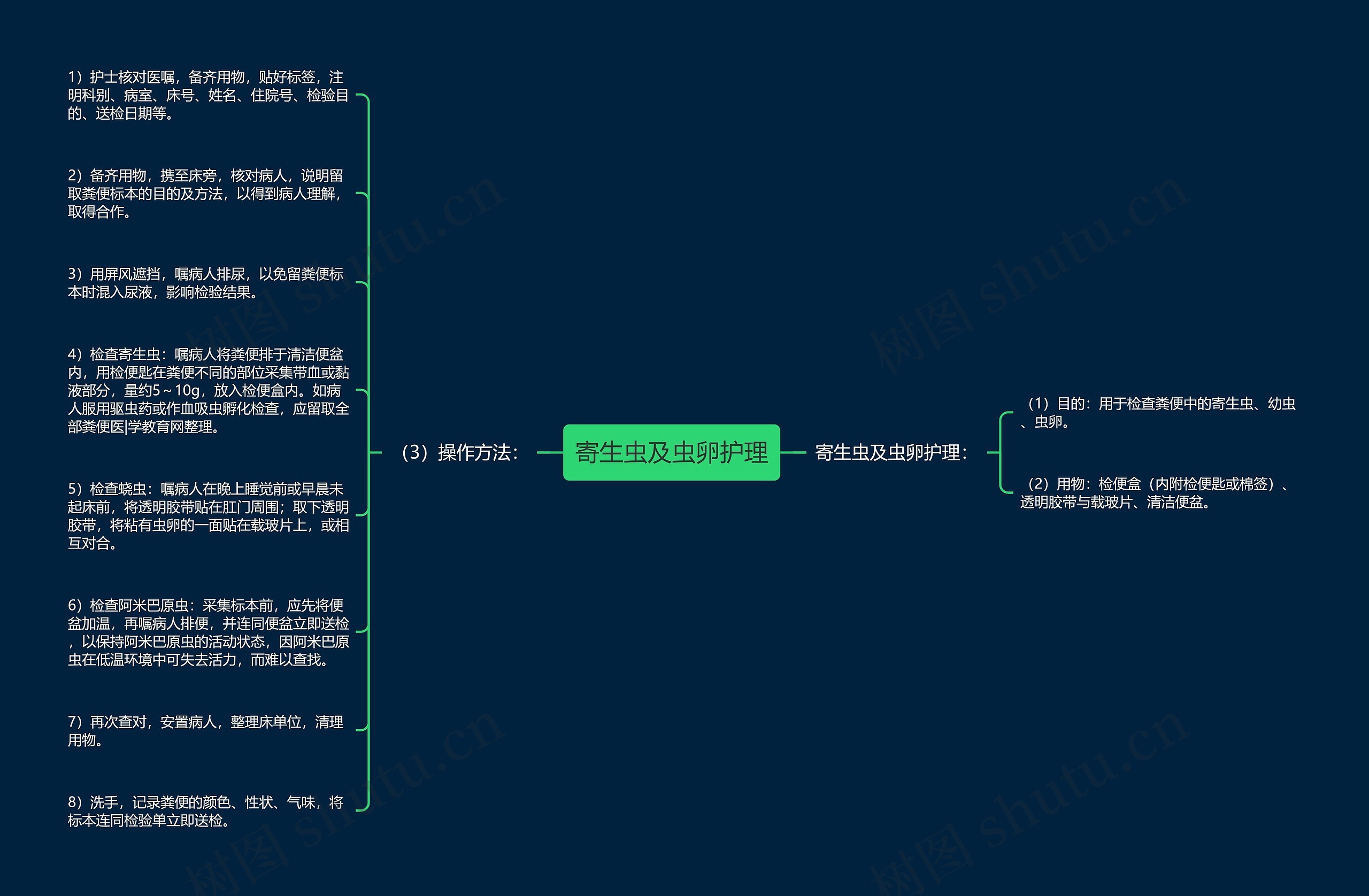 寄生虫及虫卵护理思维导图