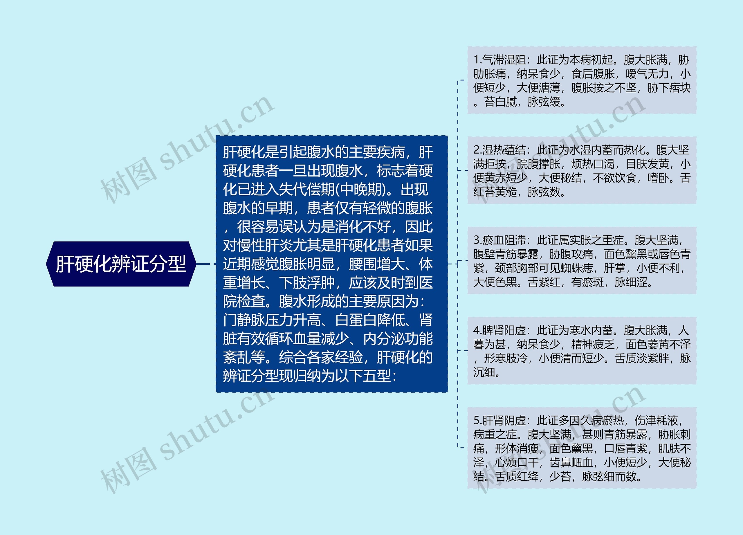 肝硬化辨证分型思维导图