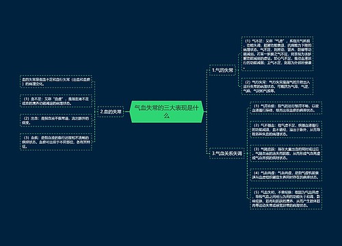 气血失常的三大表现是什么