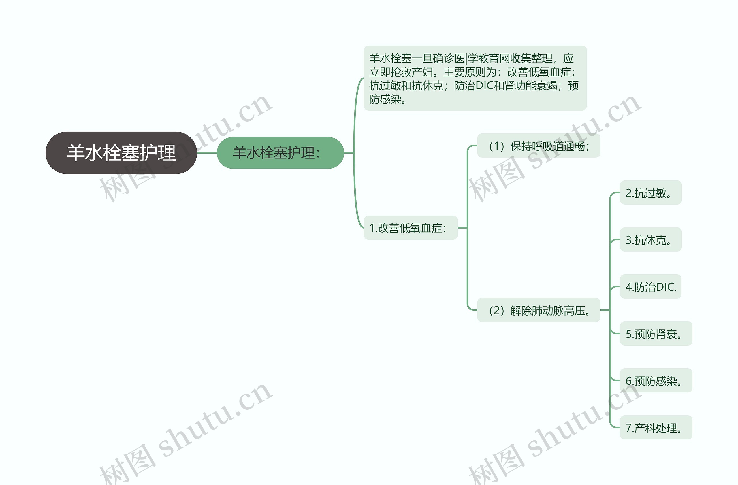 羊水栓塞护理思维导图