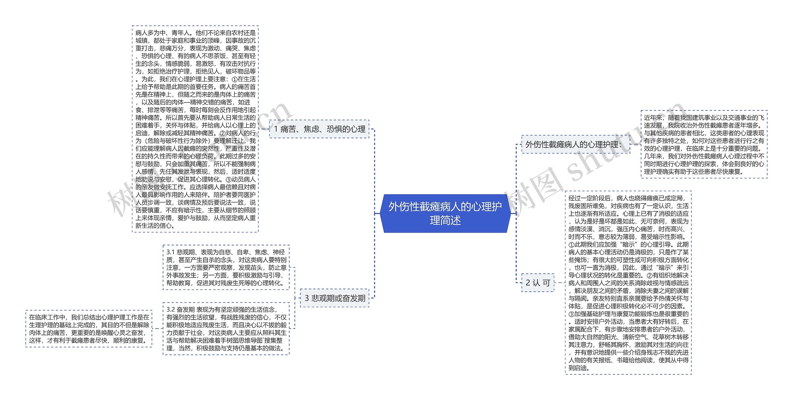 外伤性截瘫病人的心理护理简述思维导图