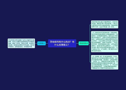 牙齿排列有什么特点？有什么生理意义？