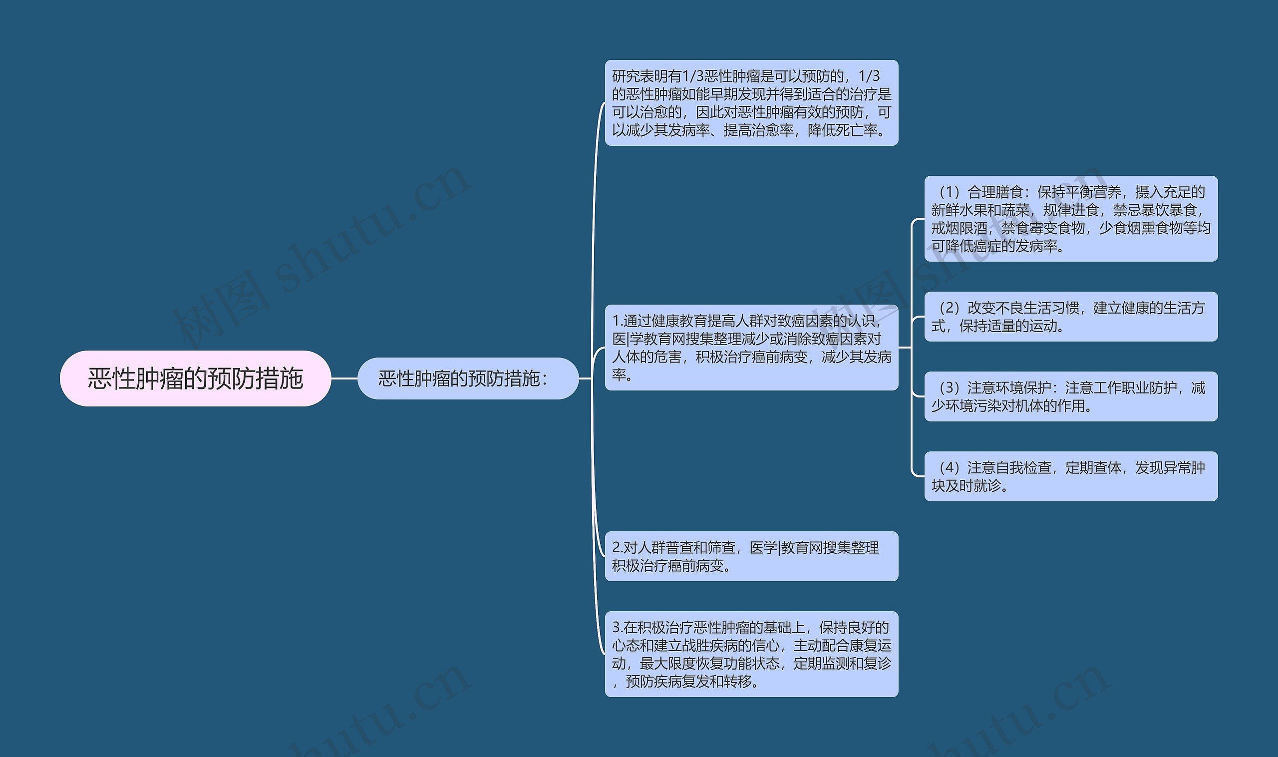 恶性肿瘤的预防措施思维导图