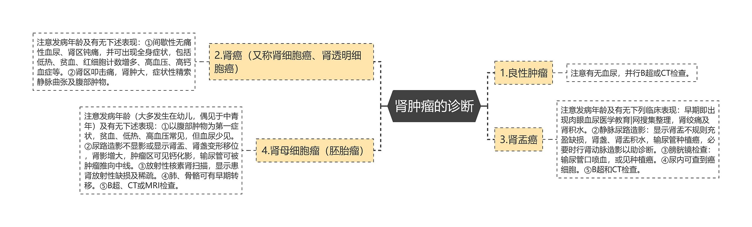 肾肿瘤的诊断思维导图