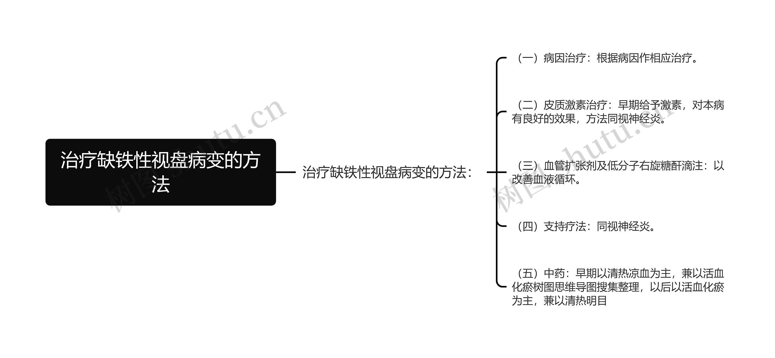 治疗缺铁性视盘病变的方法思维导图