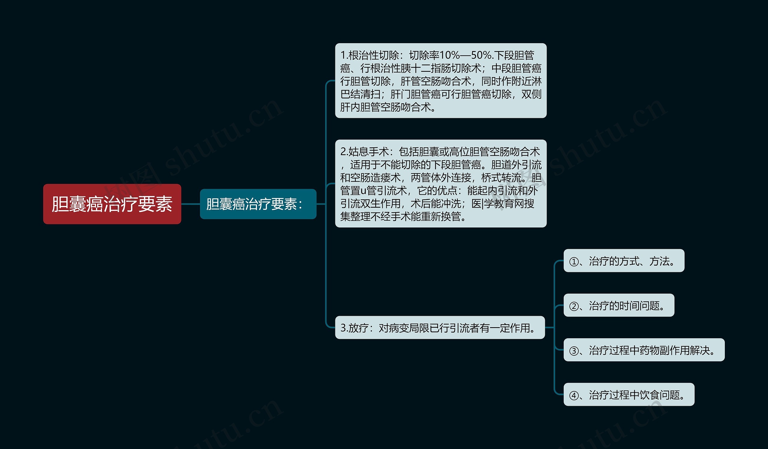 胆囊癌治疗要素思维导图