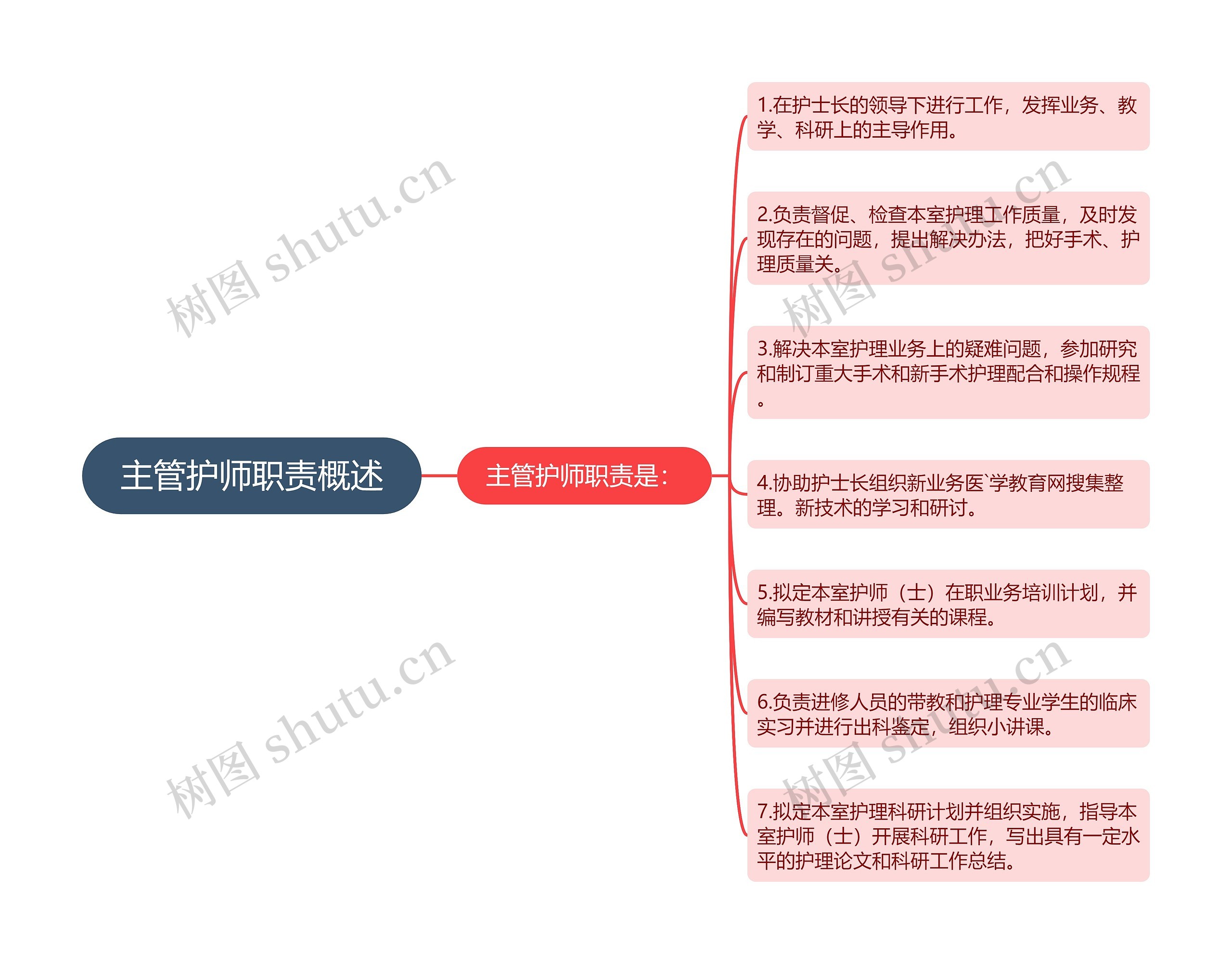 主管护师职责概述思维导图