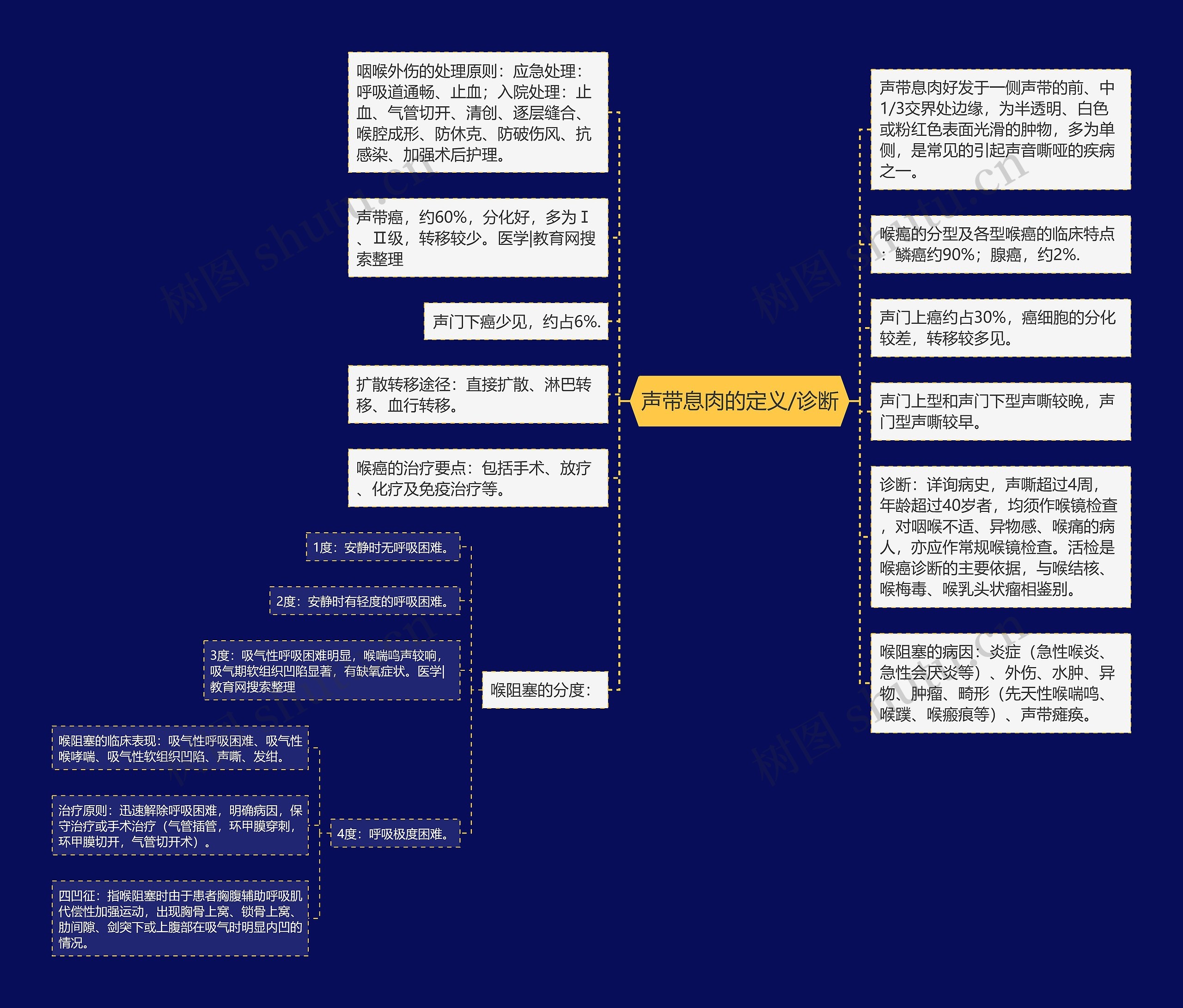 声带息肉的定义/诊断思维导图