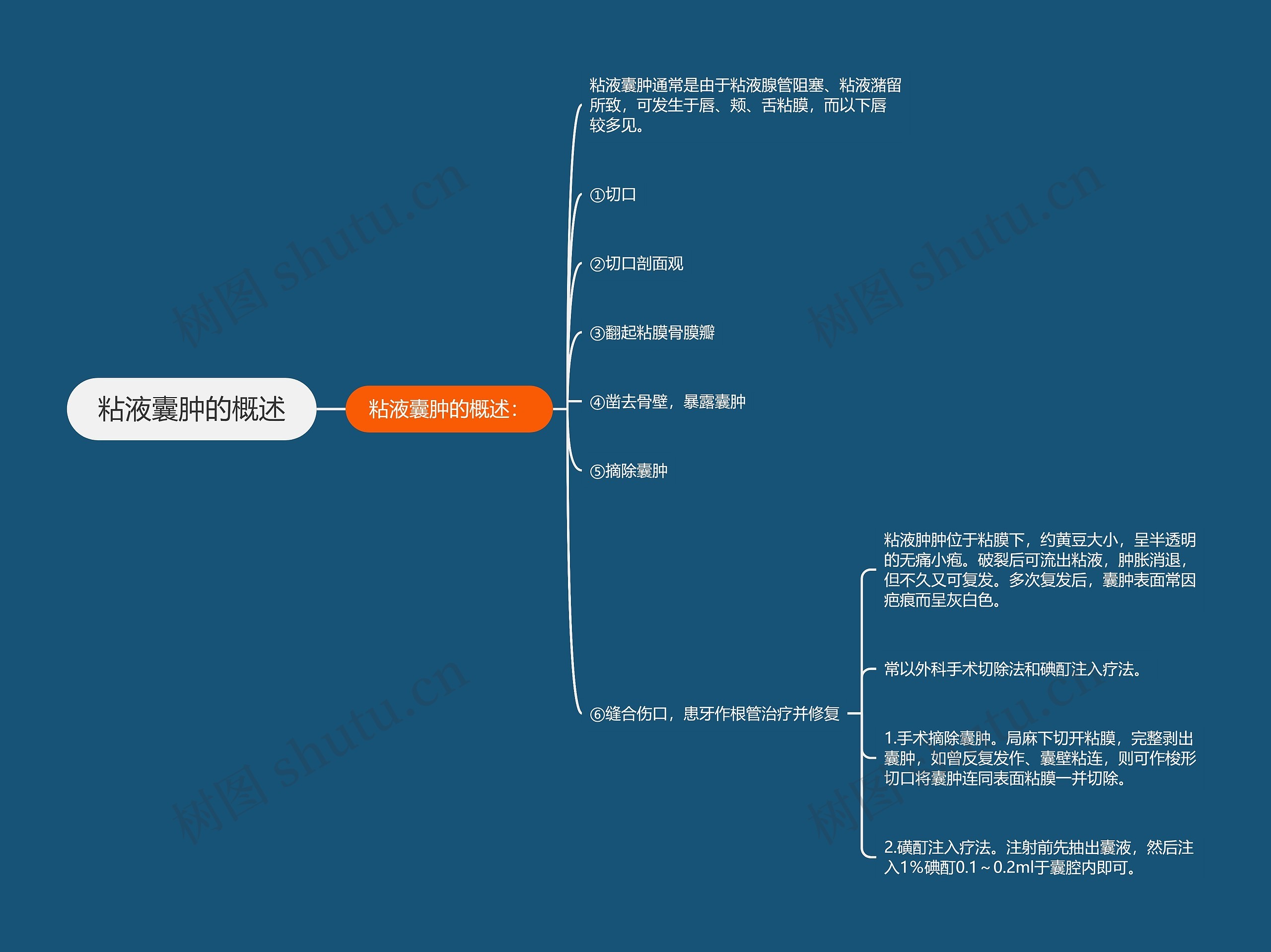 粘液囊肿的概述思维导图