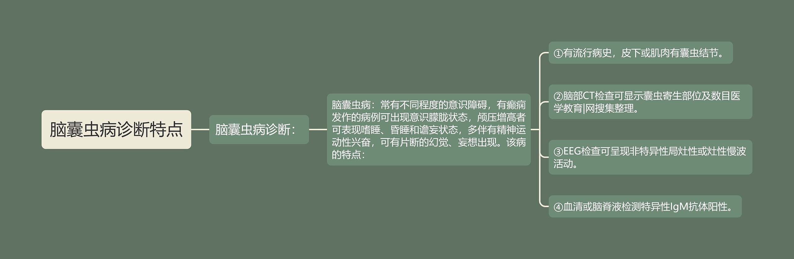 脑囊虫病诊断特点思维导图