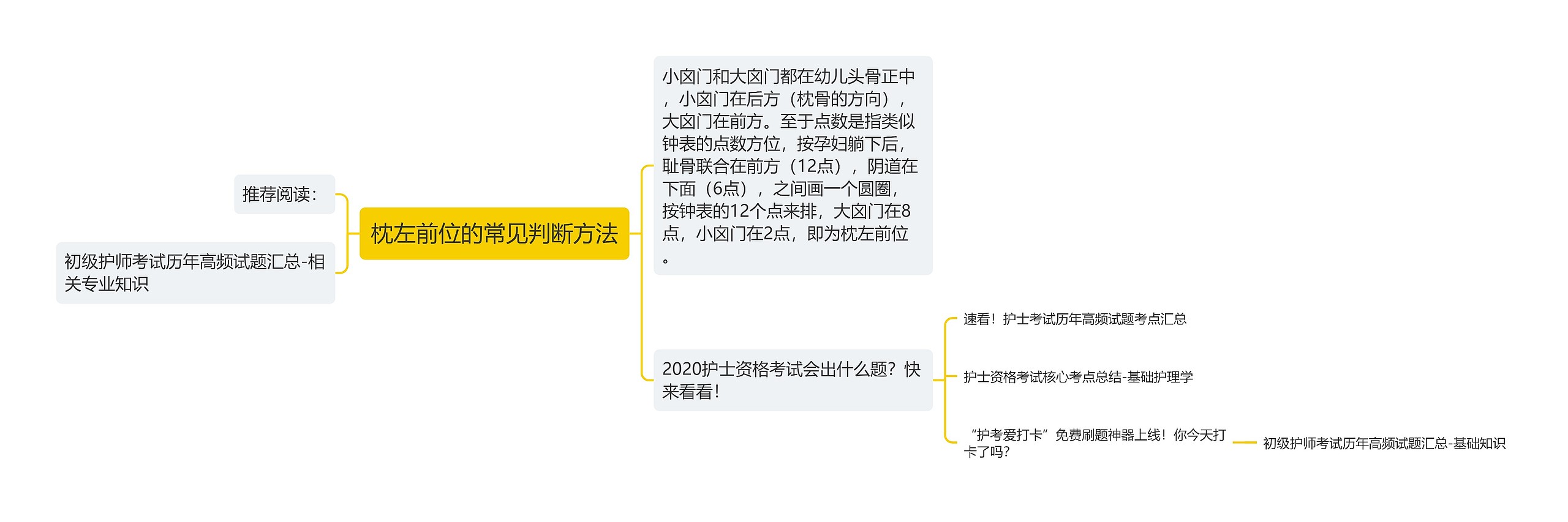 枕左前位的常见判断方法思维导图