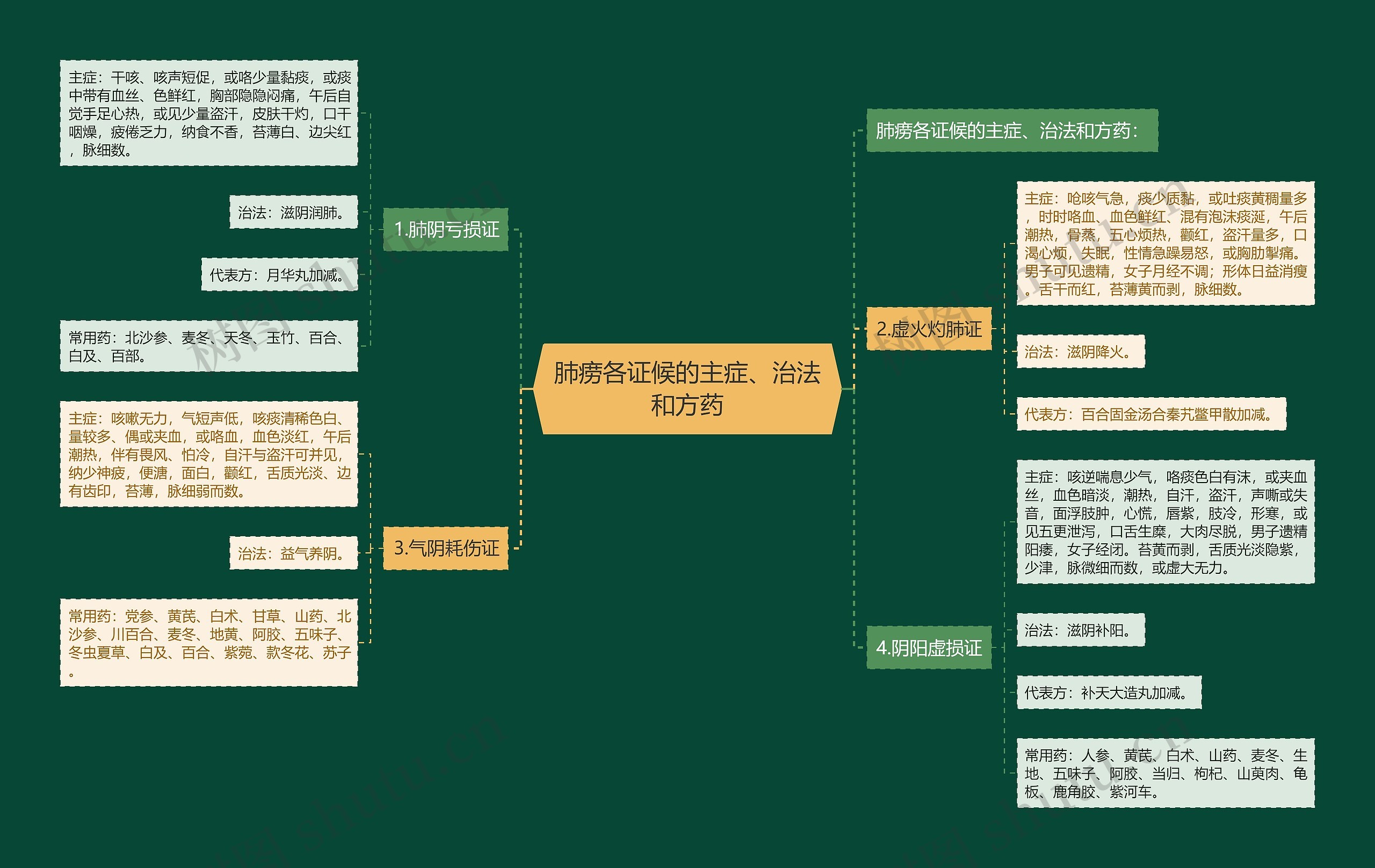 肺痨各证候的主症、治法和方药 肺痨各证候的主症、治法和方药