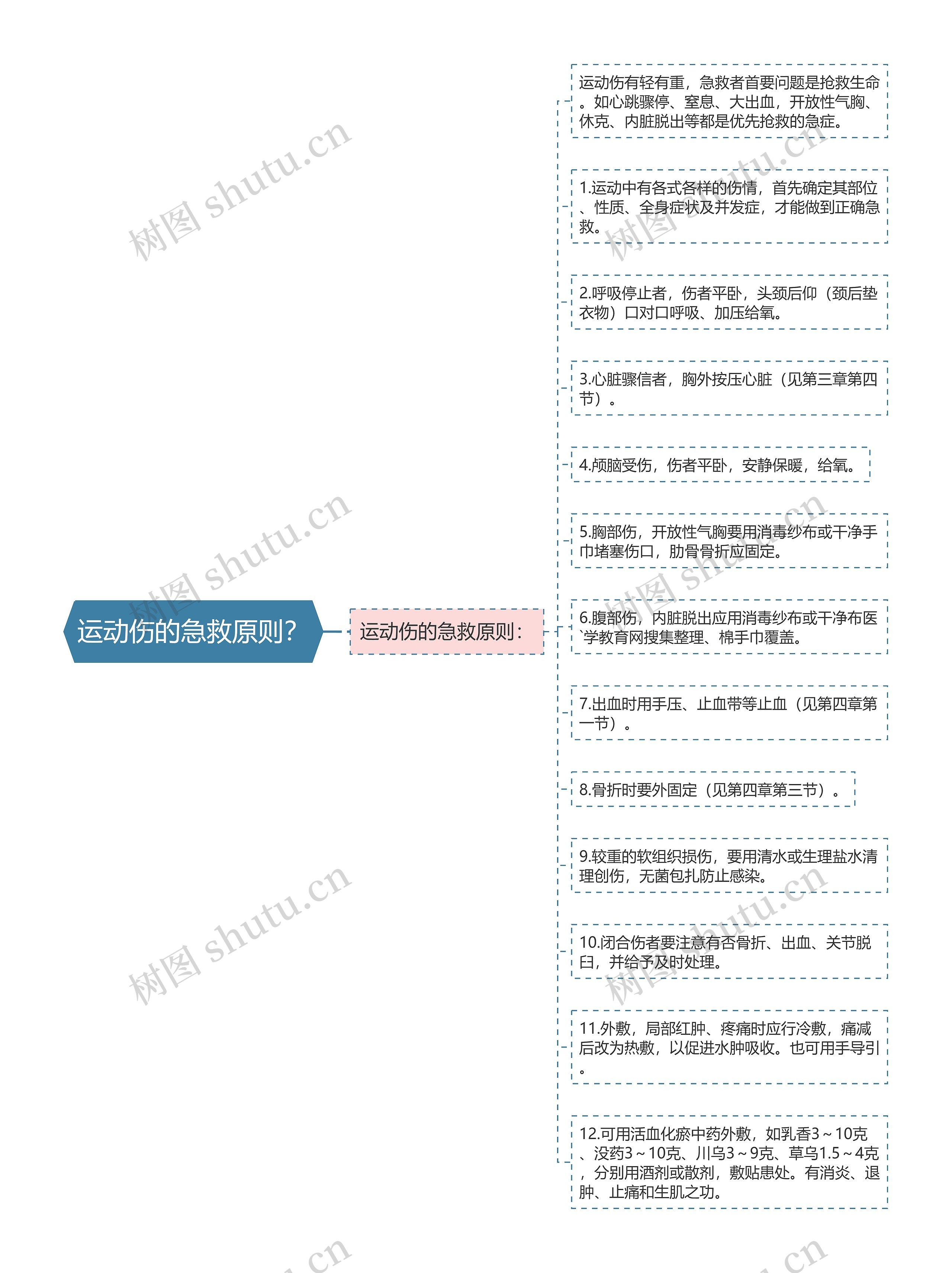 运动伤的急救原则？思维导图