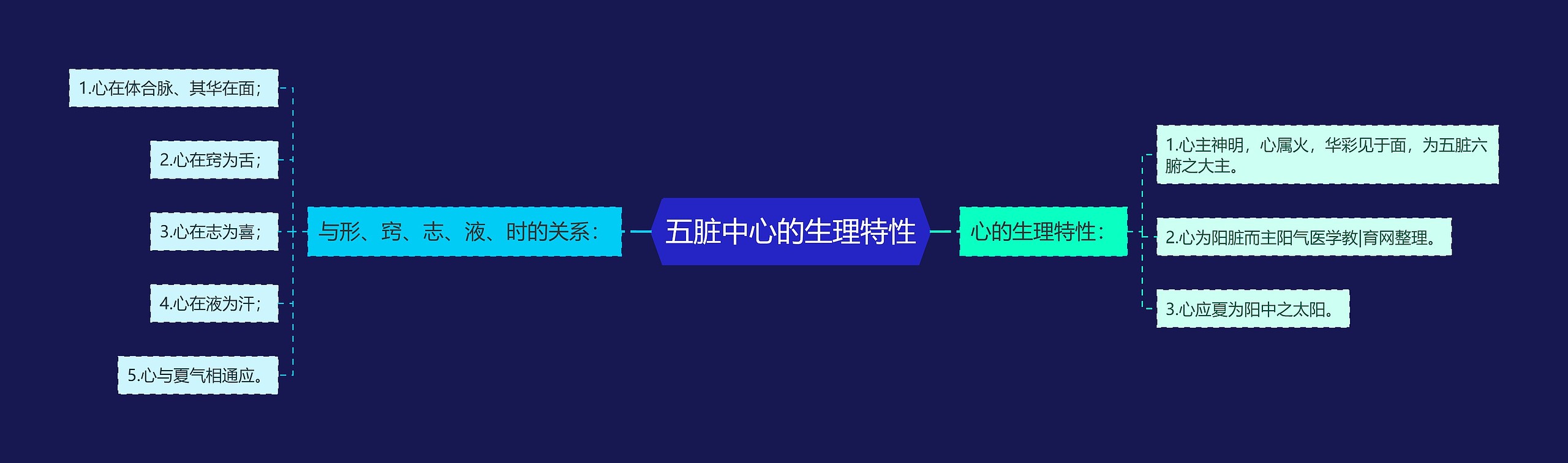 五脏中心的生理特性思维导图