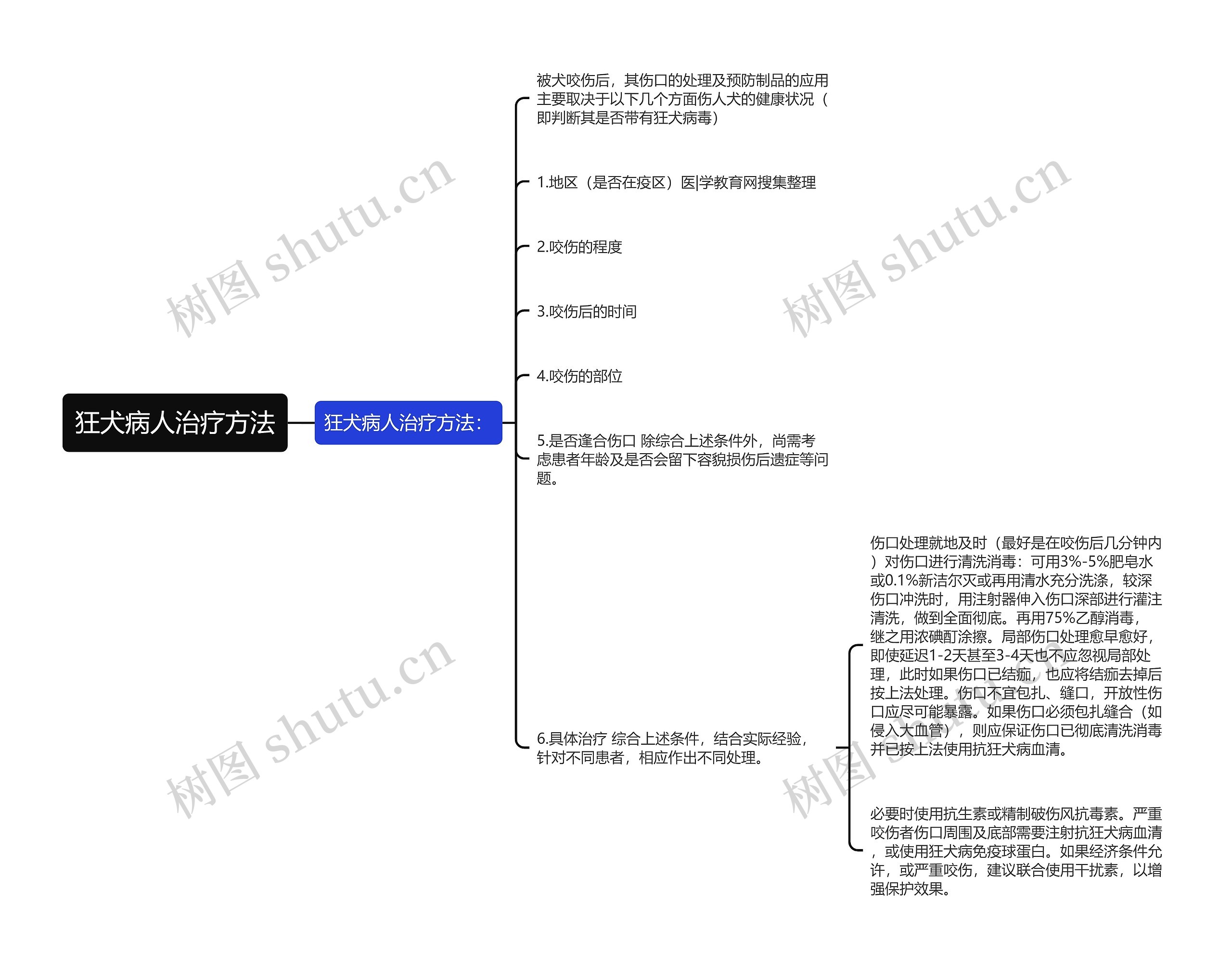 狂犬病人治疗方法思维导图