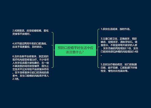 预防口腔癌平时生活中应该注意什么？