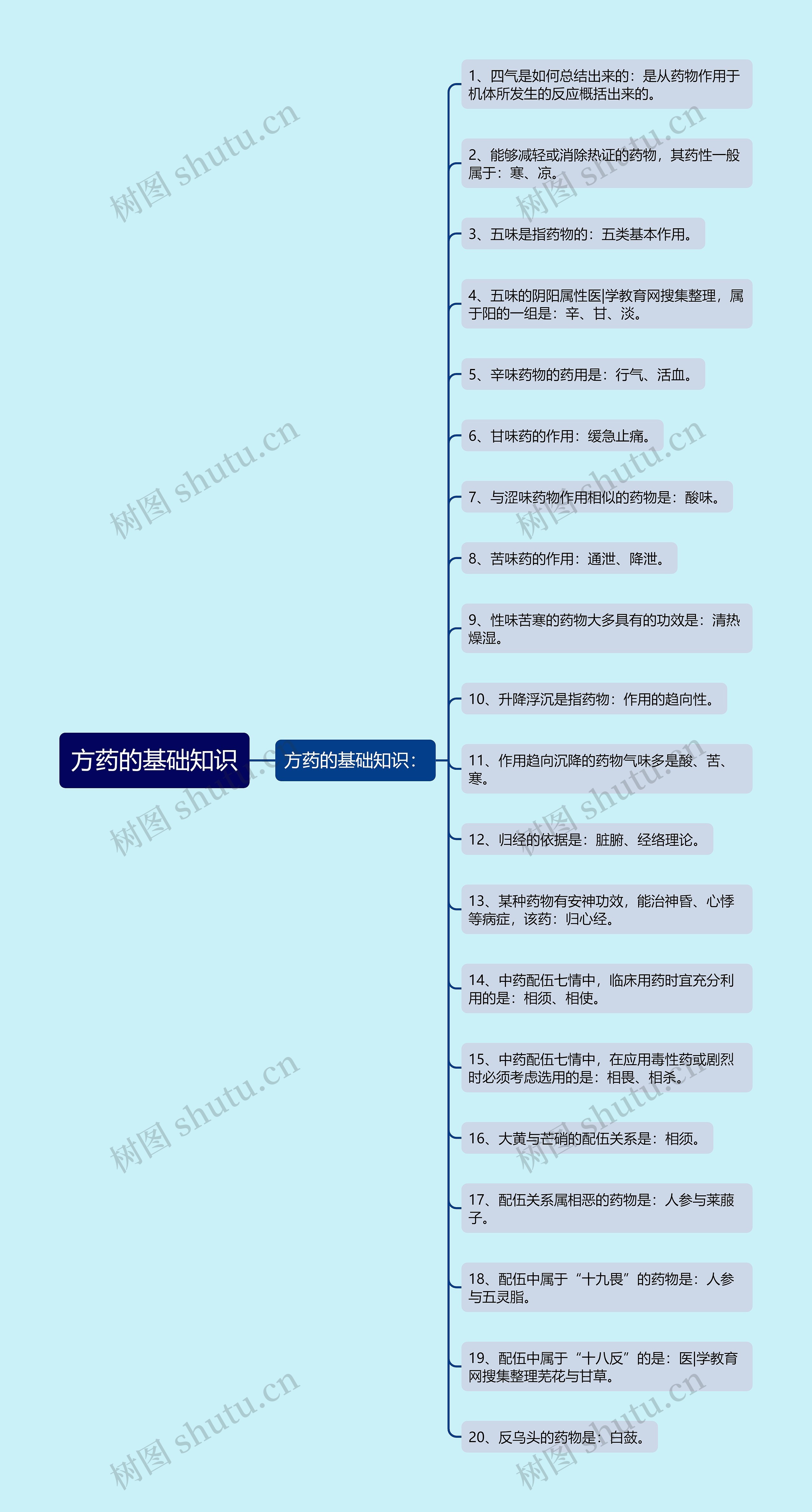 方药的基础知识思维导图