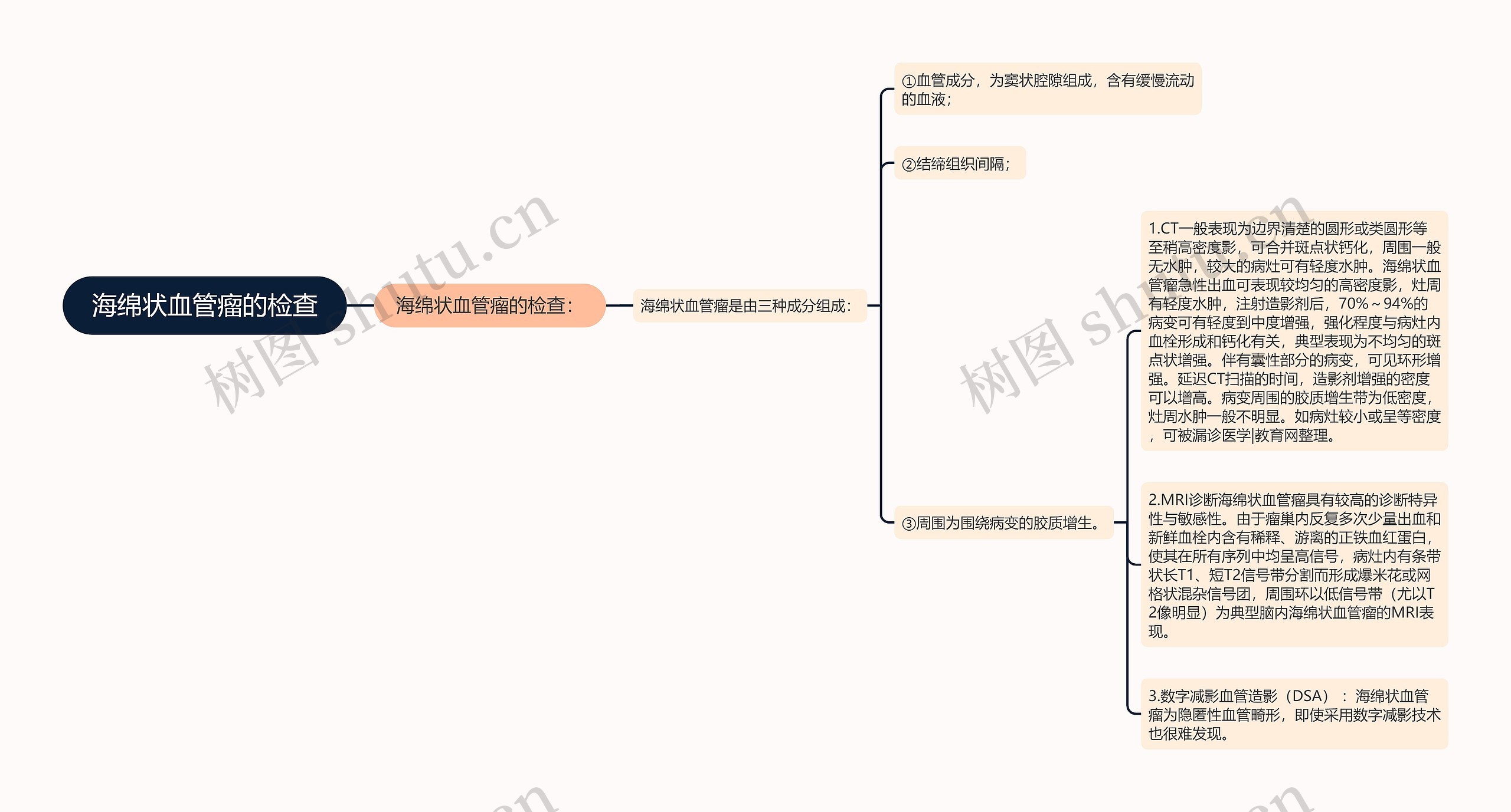 海绵状血管瘤的检查思维导图