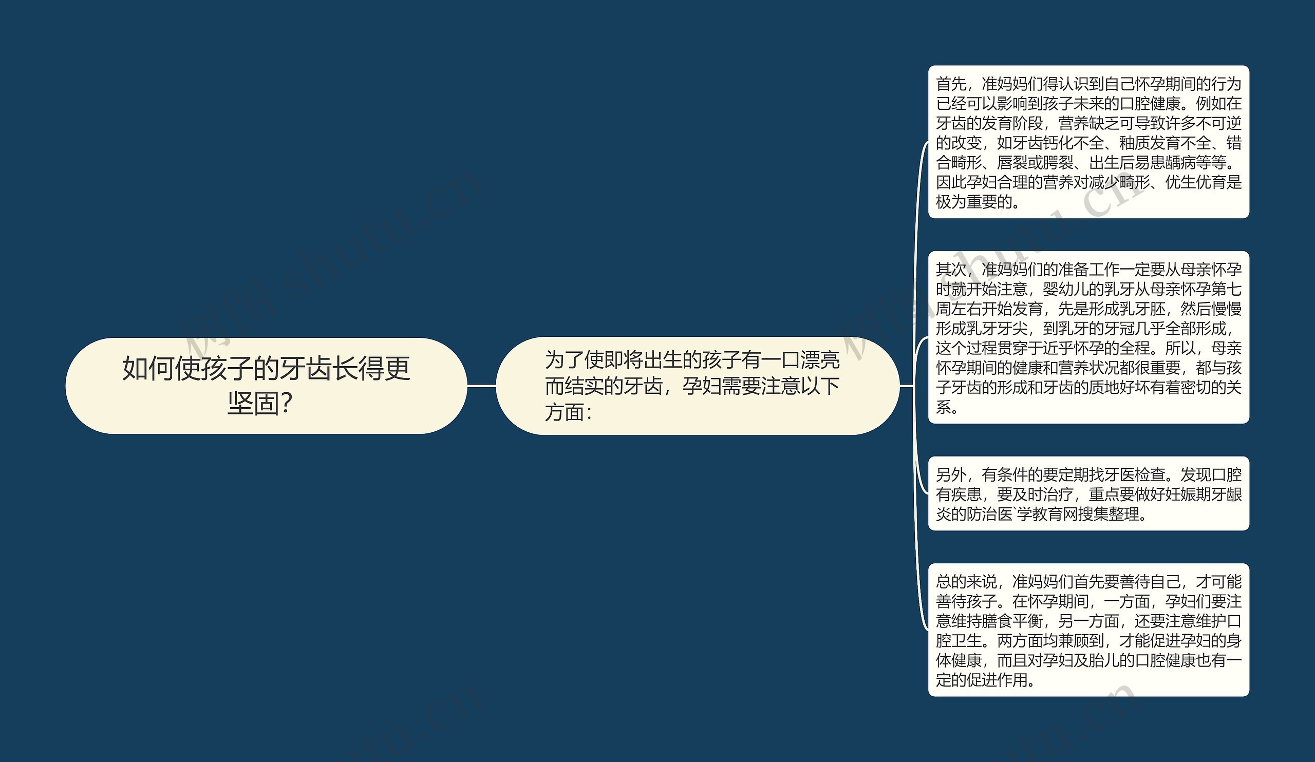 如何使孩子的牙齿长得更坚固？思维导图