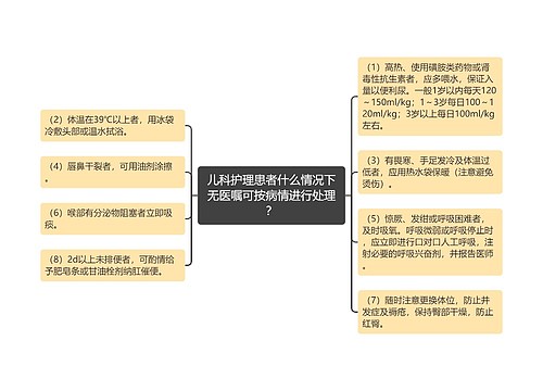 儿科护理患者什么情况下无医嘱可按病情进行处理？