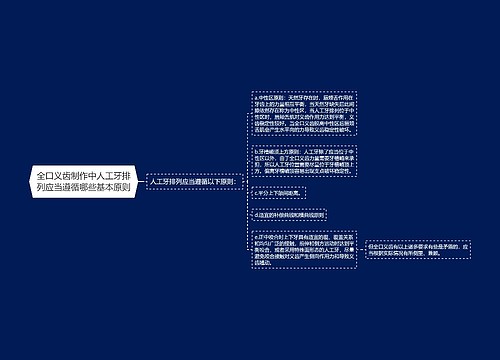 全口义齿制作中人工牙排列应当遵循哪些基本原则