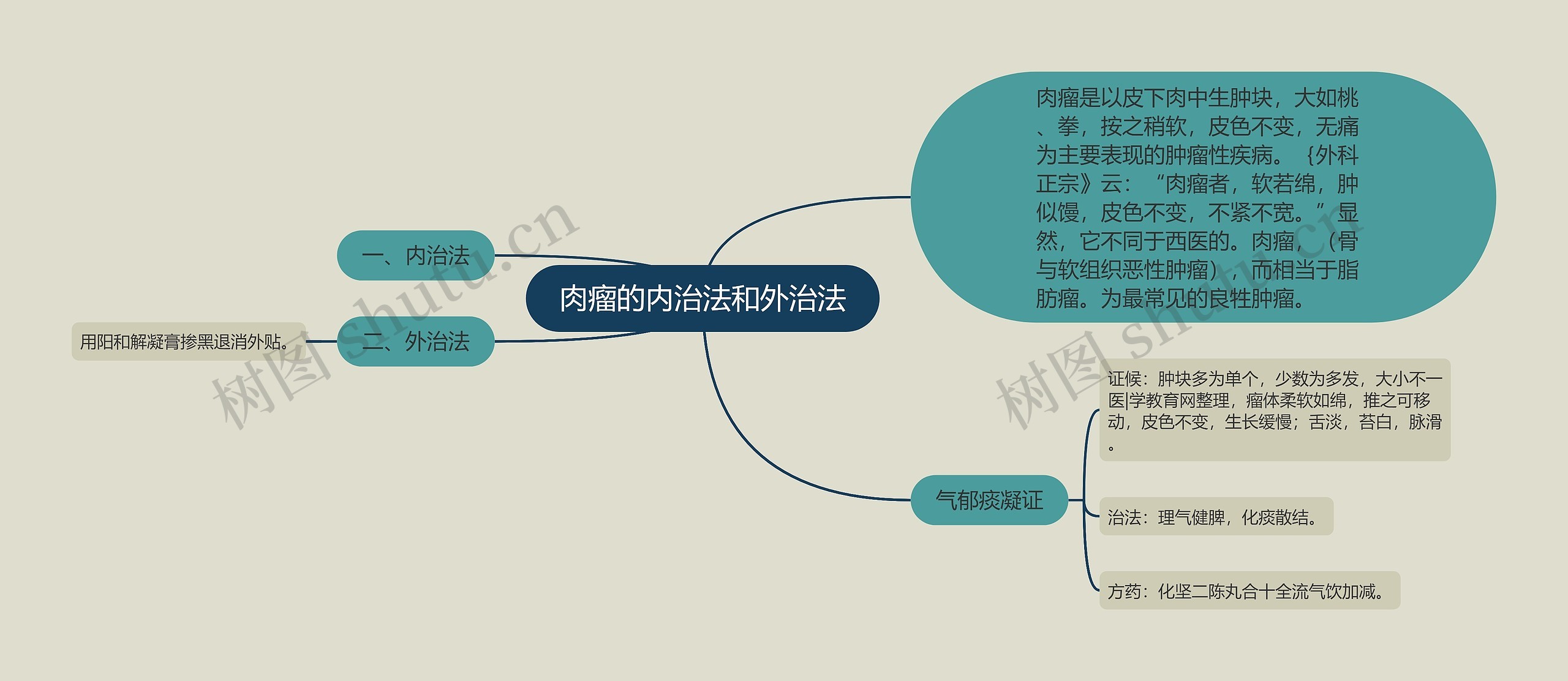 肉瘤的内治法和外治法思维导图