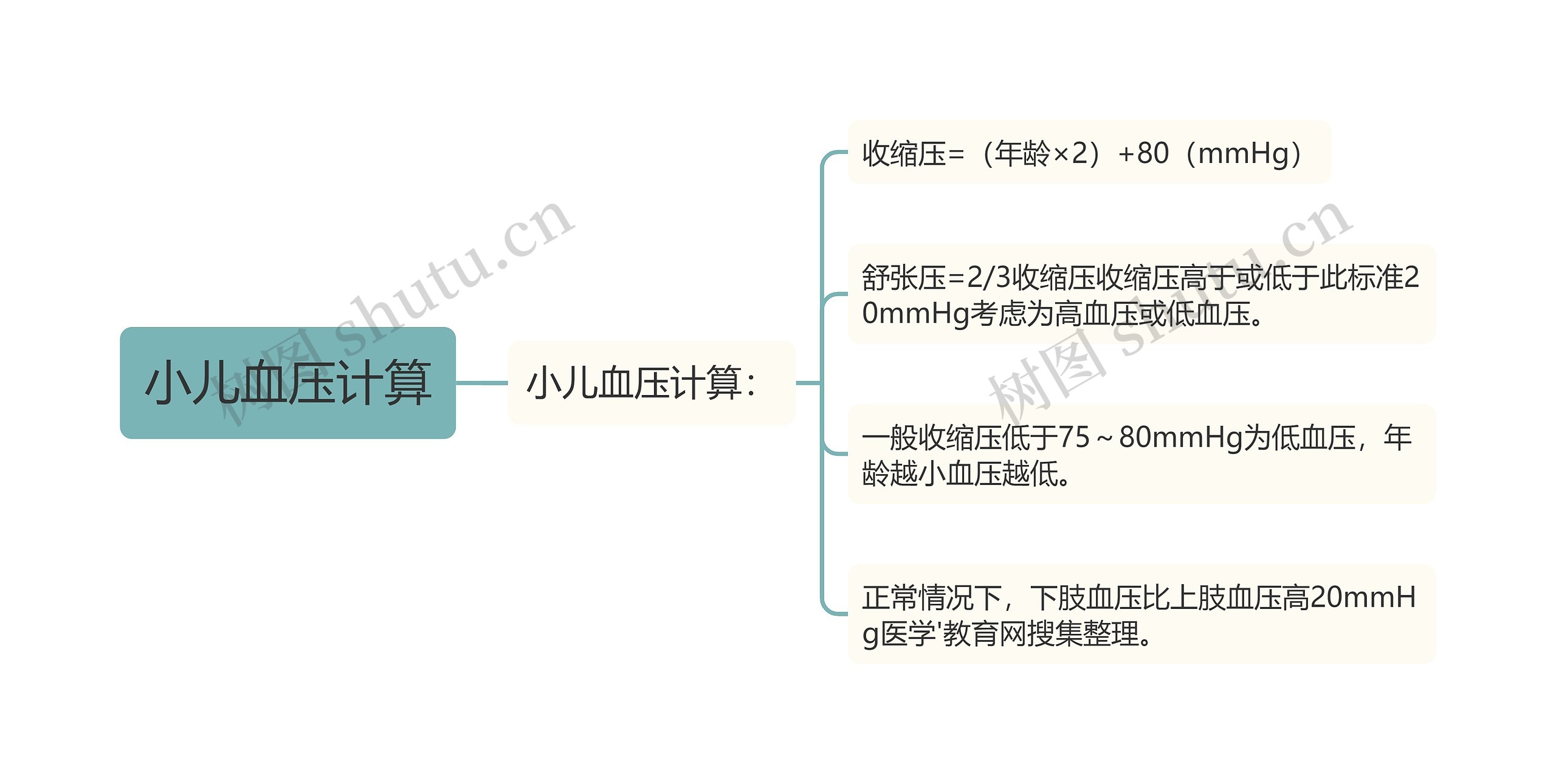 小儿血压计算思维导图