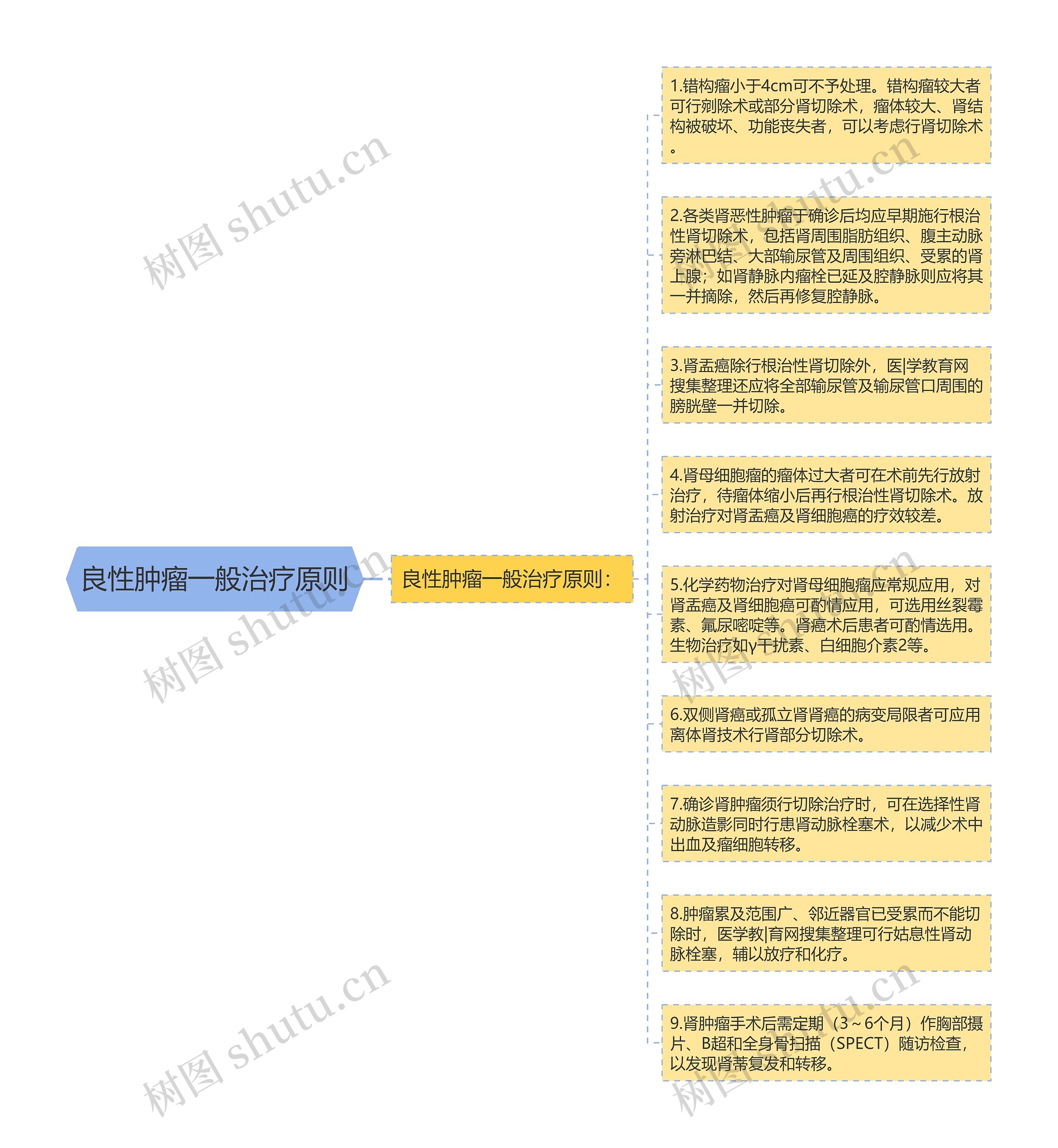 良性肿瘤一般治疗原则思维导图