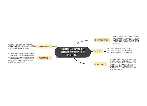 针对肝硬化患者的健康教育具体措施有哪些？需要注意什么？