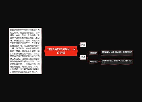 口腔溃疡的常见病因、治疗原则