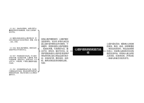 心理护理的目的和技巧说明